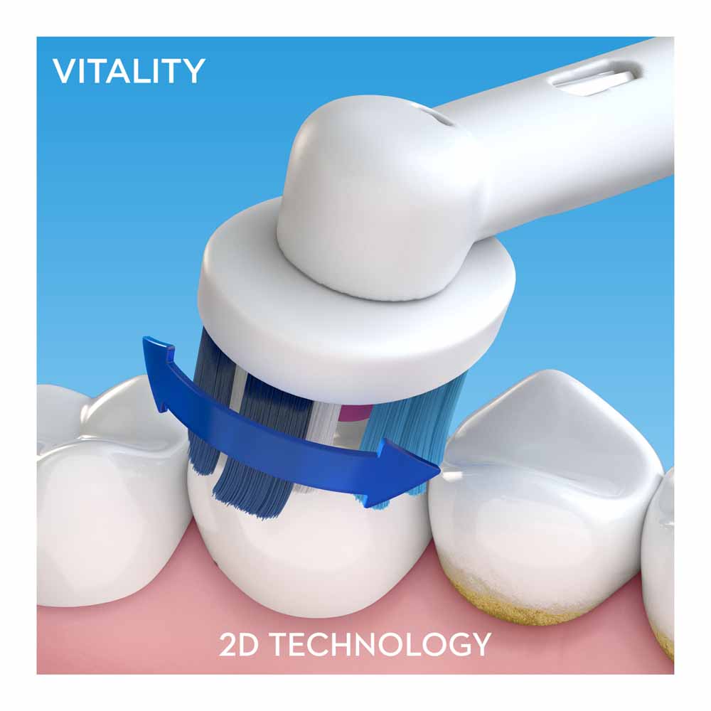 Oral-B Vitality Plus 3D White Pink Electric Rechargeable Toothbrush Image 4