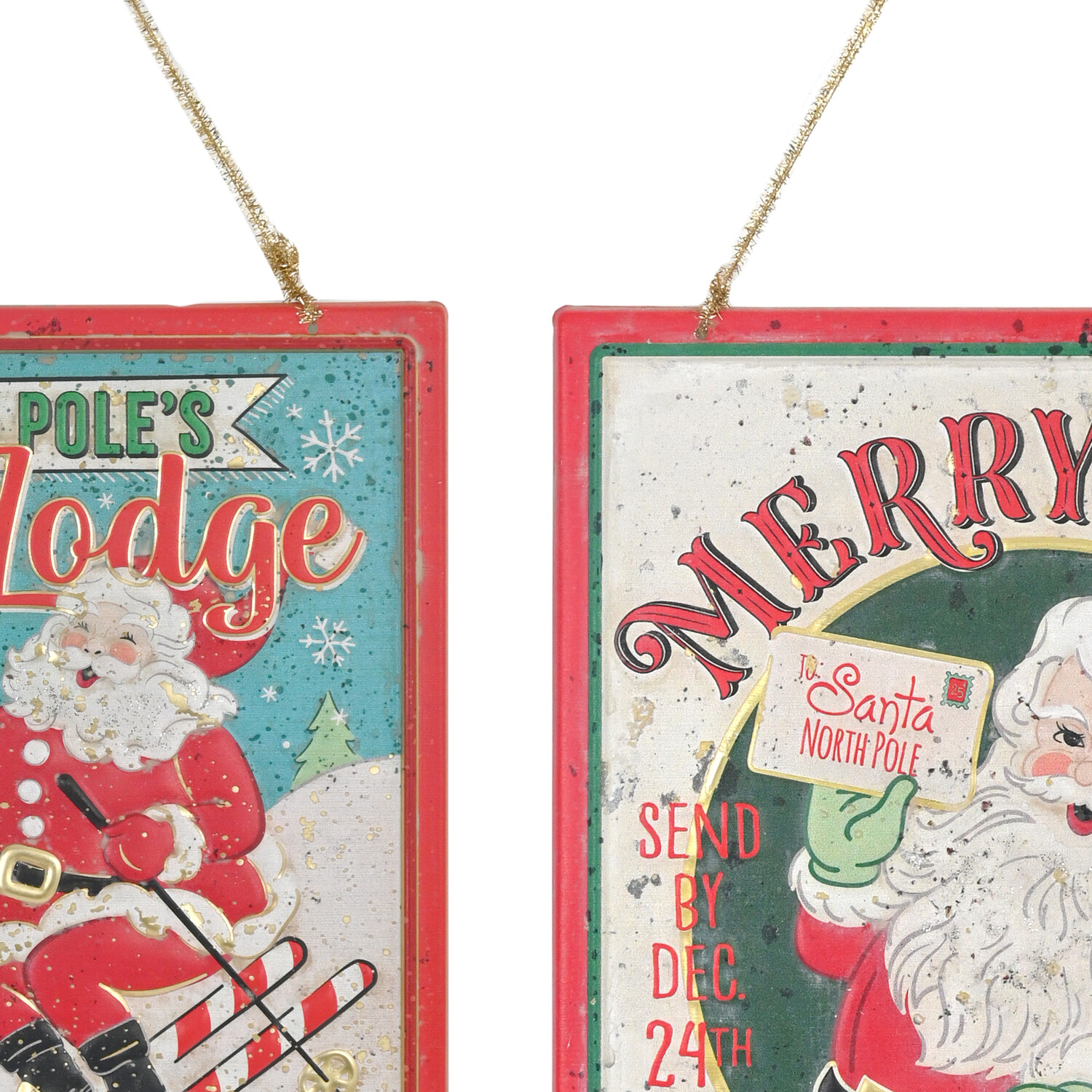 Retro Santa Hanging Wall ArtMulticolour Image 9