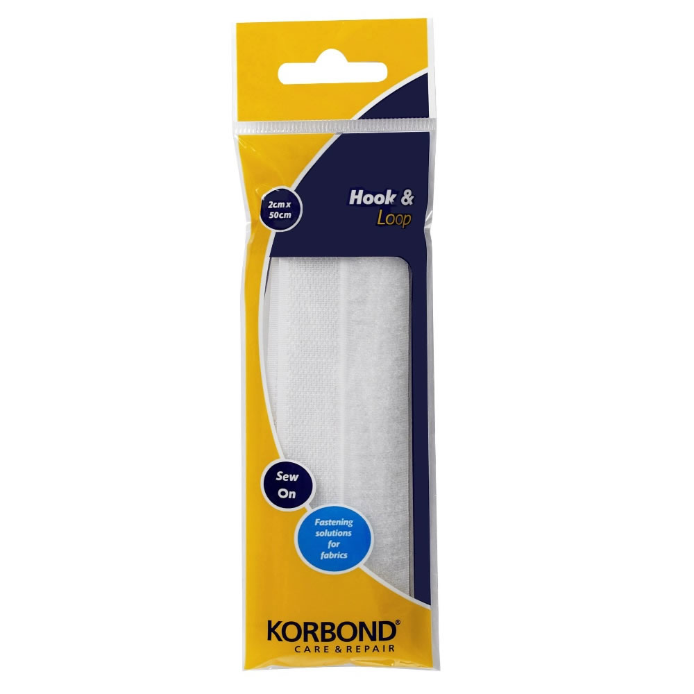 Korbond White Hook and Loop Tape 50cm Image