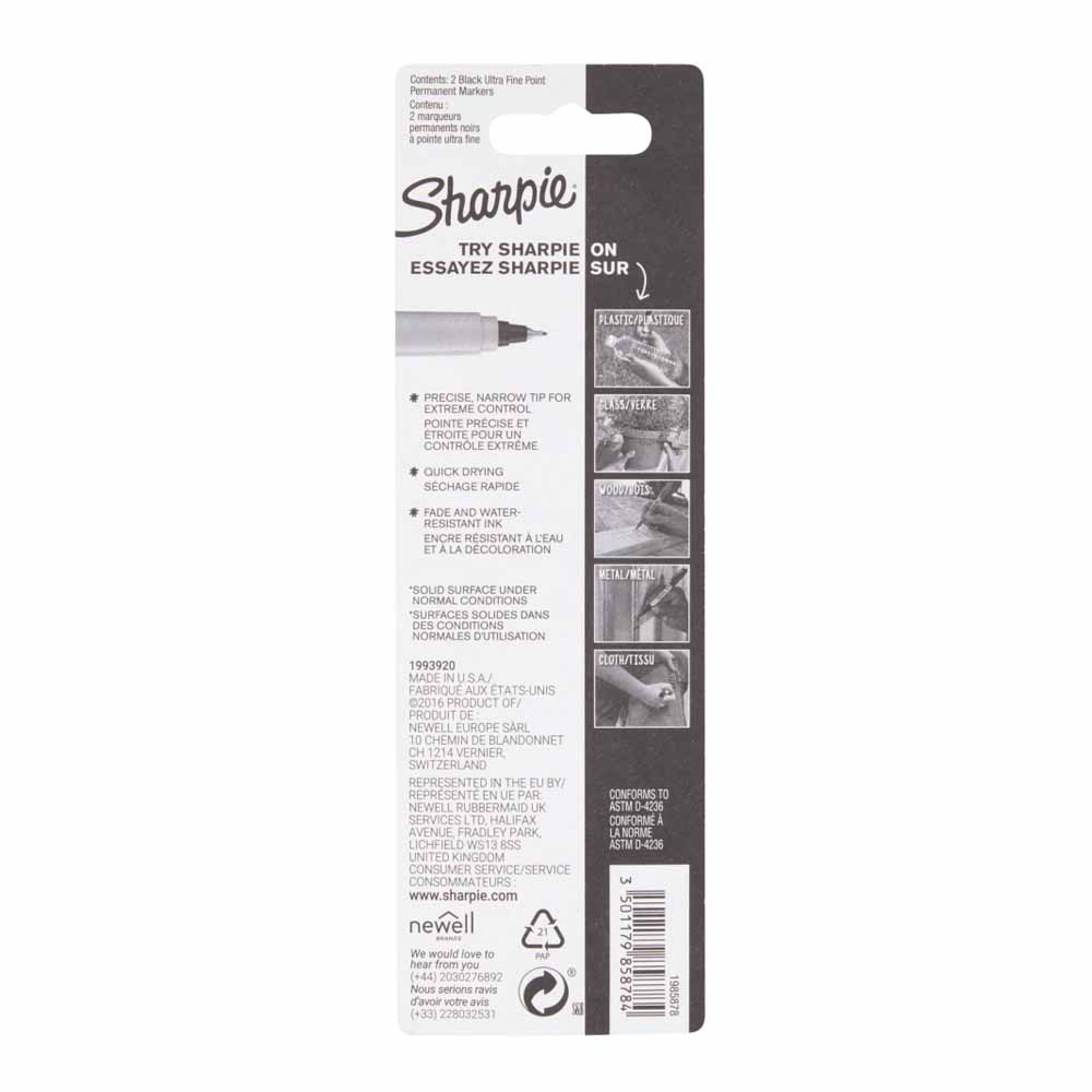 Sharpie Ultra Fine Black Pen 2 pack Image 2
