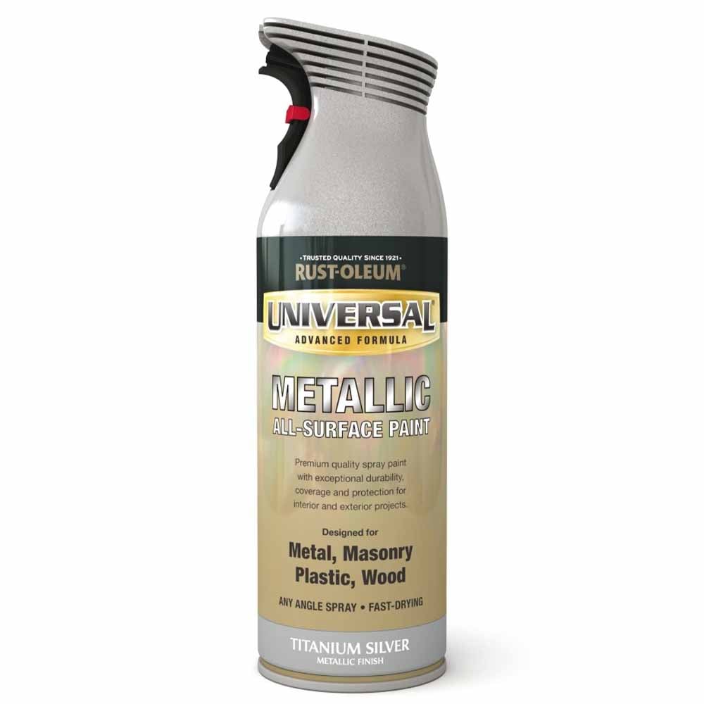 Rust-Oleum Universal Titanium Silver Spray Paint 400ml Image