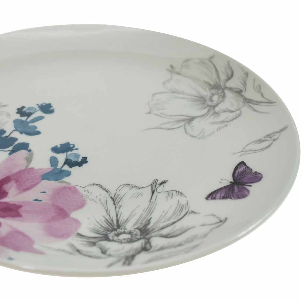 Wilko Sketched Floral Side Plate Image 2