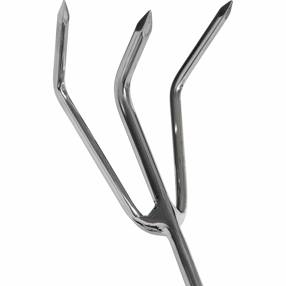 Wilko Wood Handle Stainless Steel Hand Cultivator Image 4