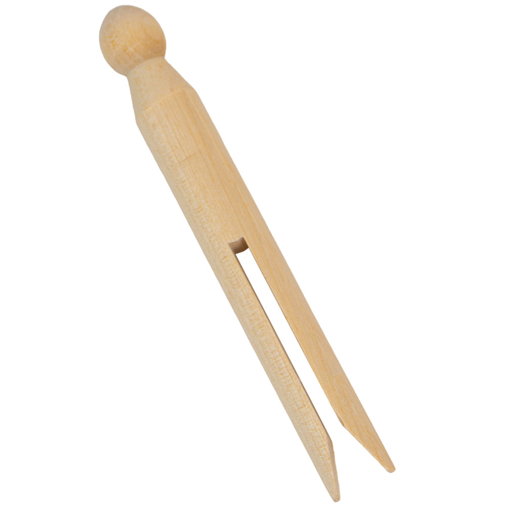 JVL Brown Large Peg Bag with 216 Wooden Dolly Pegs Image 4