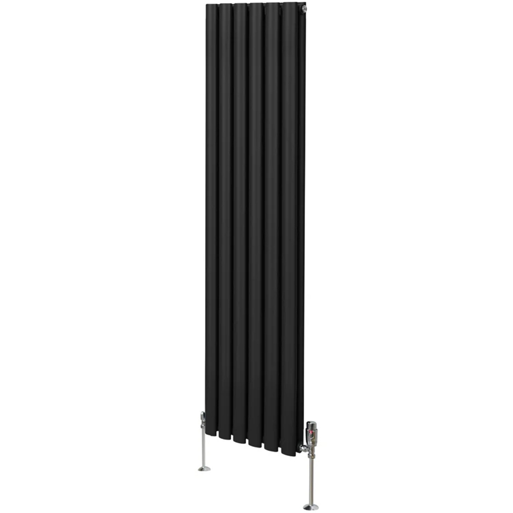 Monster Shop 4195BTU Black Oval Column Radiator and Valves 1600 x 360mm Image 3