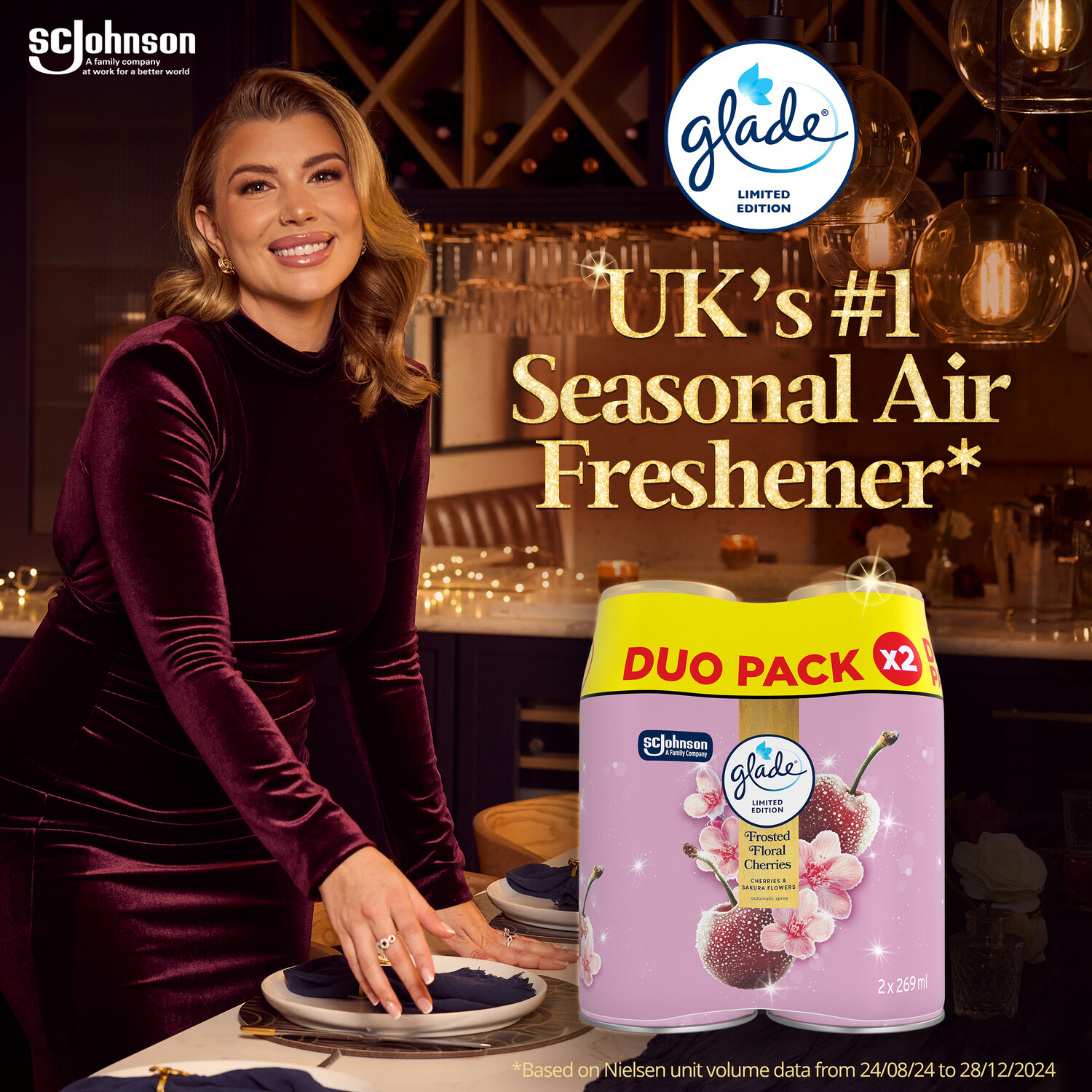 Glade Automatic Spray Twin Refill Frosted Floral Cherries Image 3