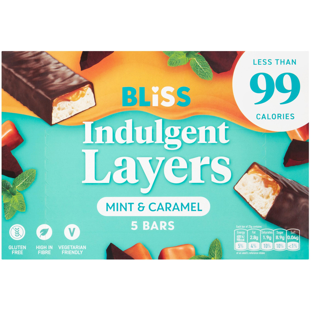 Bliss Mint and Caramel Bars 5 Pack Image