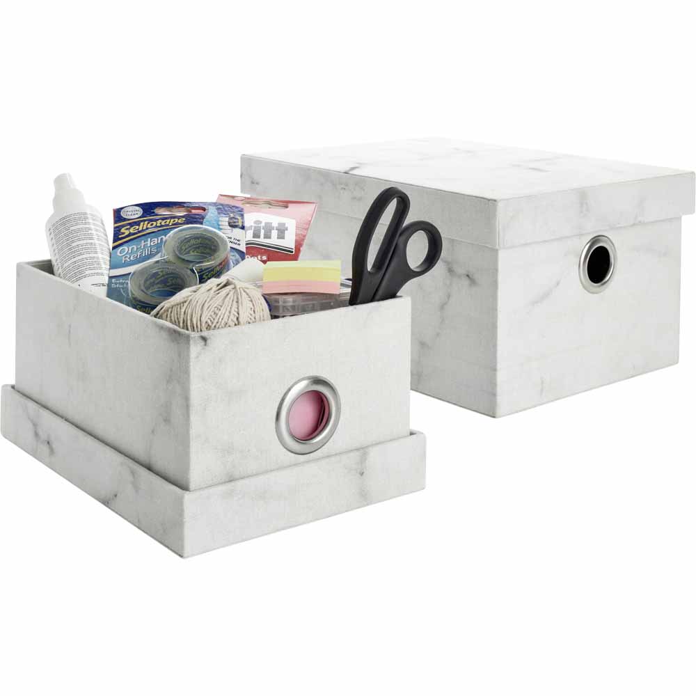 Wilko Lidded Marble Storage Box Large Wilko