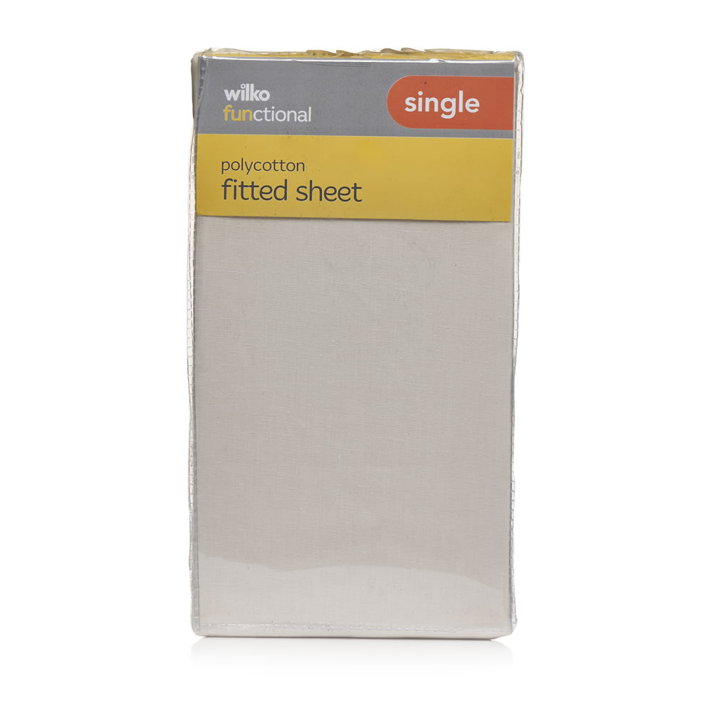 Wilko Functional Cream Single Fitted Sheet Image