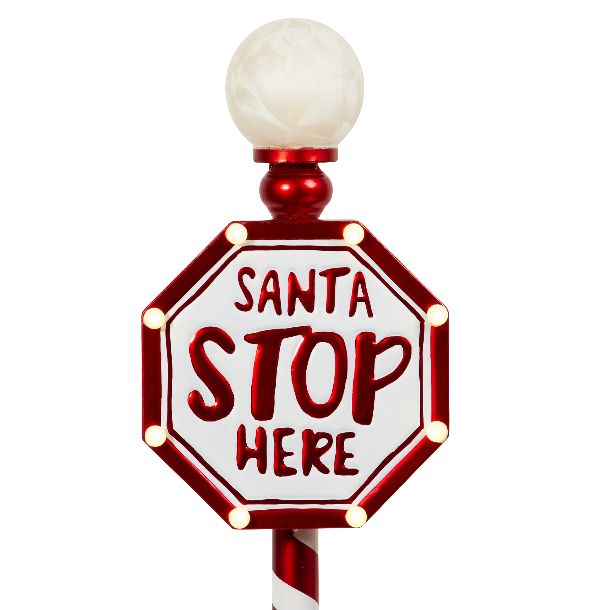 Santa Stop Here LED Metal Sign Image 4