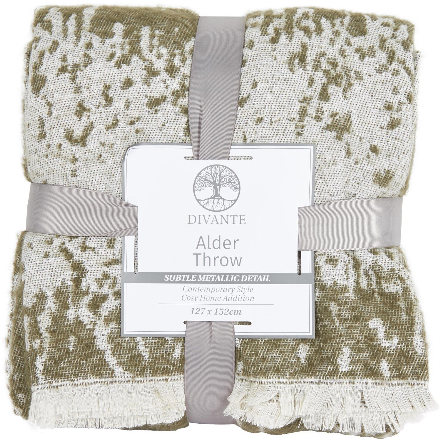 Divante Alder Metallic Throw - Green Image 1