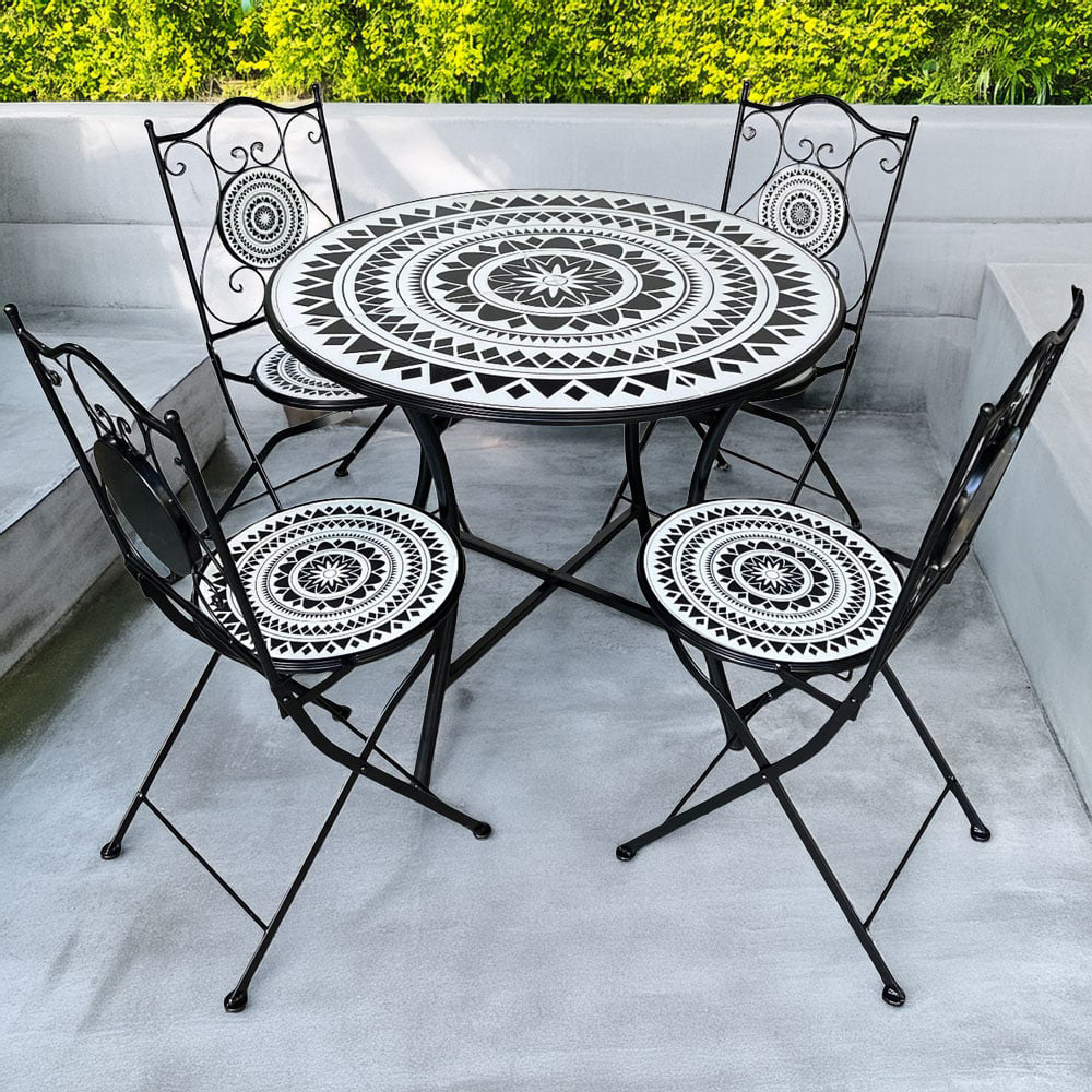 Mabel 4 Seater Dining Set Monochrome Image 7
