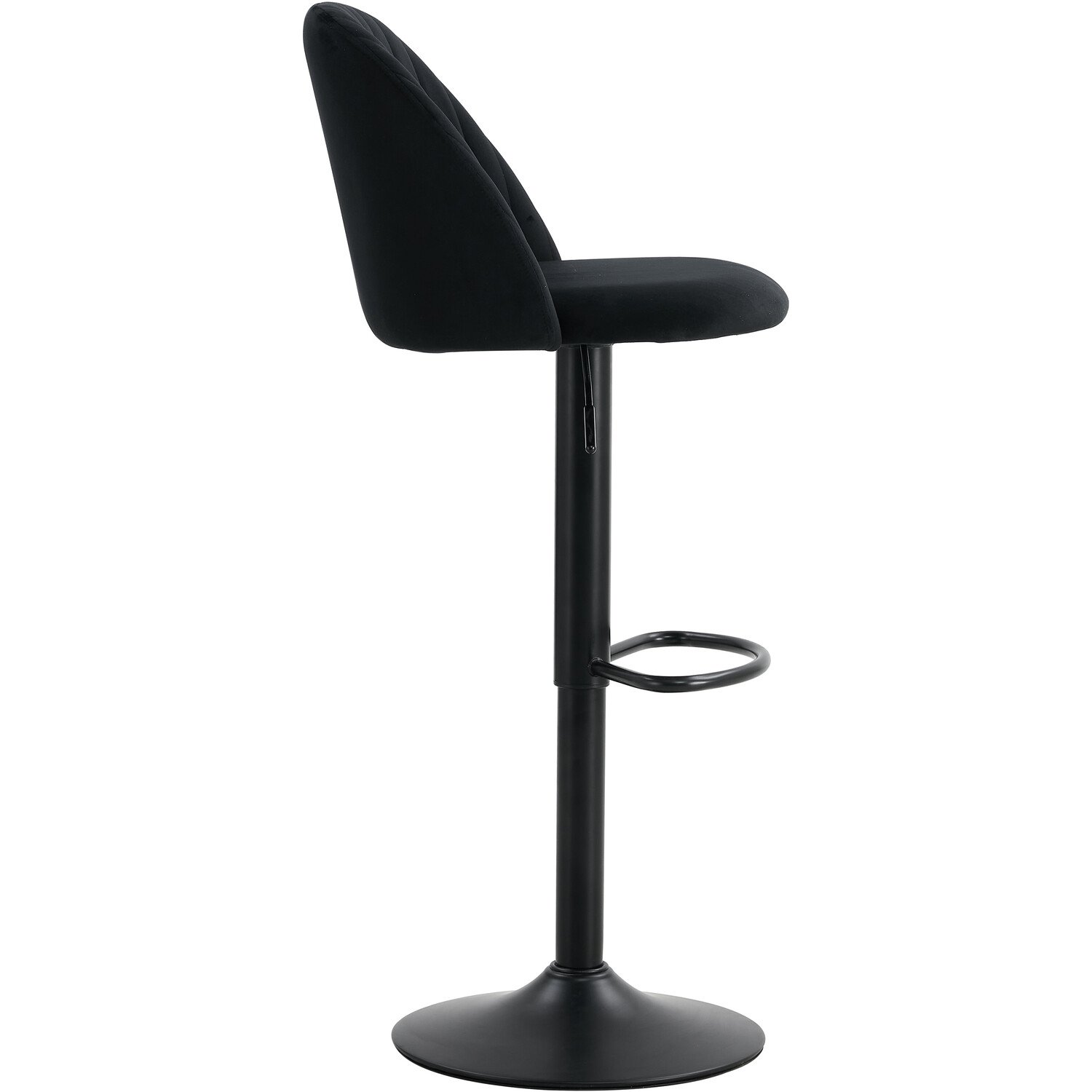Cosmo Black Velvet Height Adjustable Swivel Bar Stool Image 4