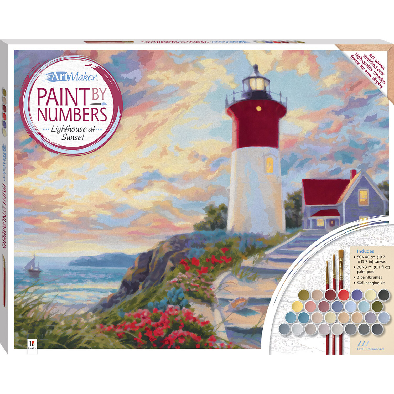 Hinkler Paint by Numbers Lighthouse Canvas Kit Image