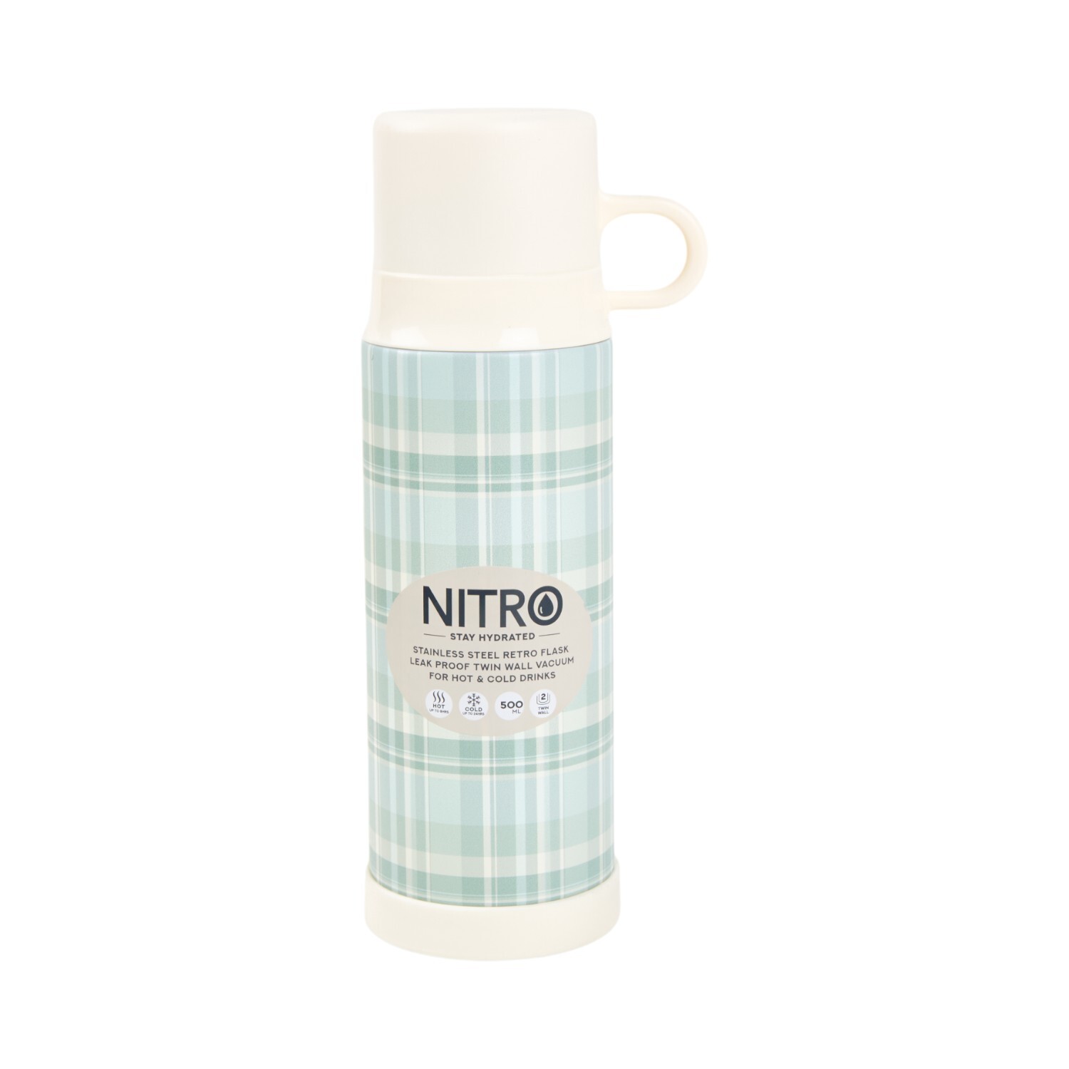 Nitro Stainless Steel Retro Flask Image 2