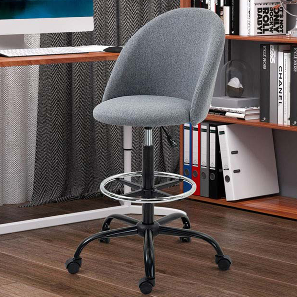 Portland Grey Swivel Foot Ring Office Chair Image 1