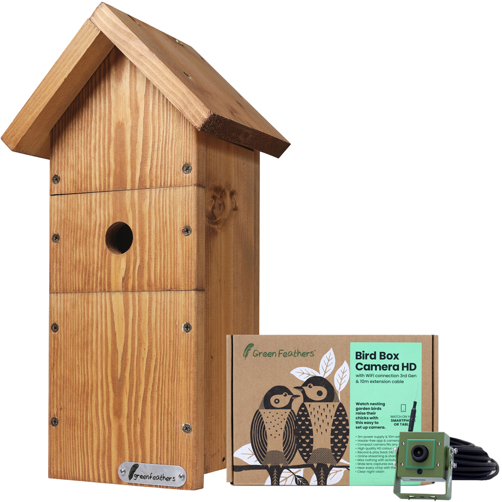 Green Feathers Wi Fi Bird Box Camera Deluxe Kit 3rd Gen Image 1