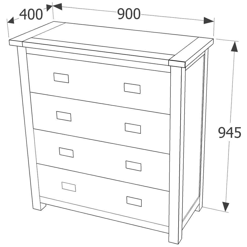 Boston 4 Drawer Dark Lacquer Chest of Drawers Image 8