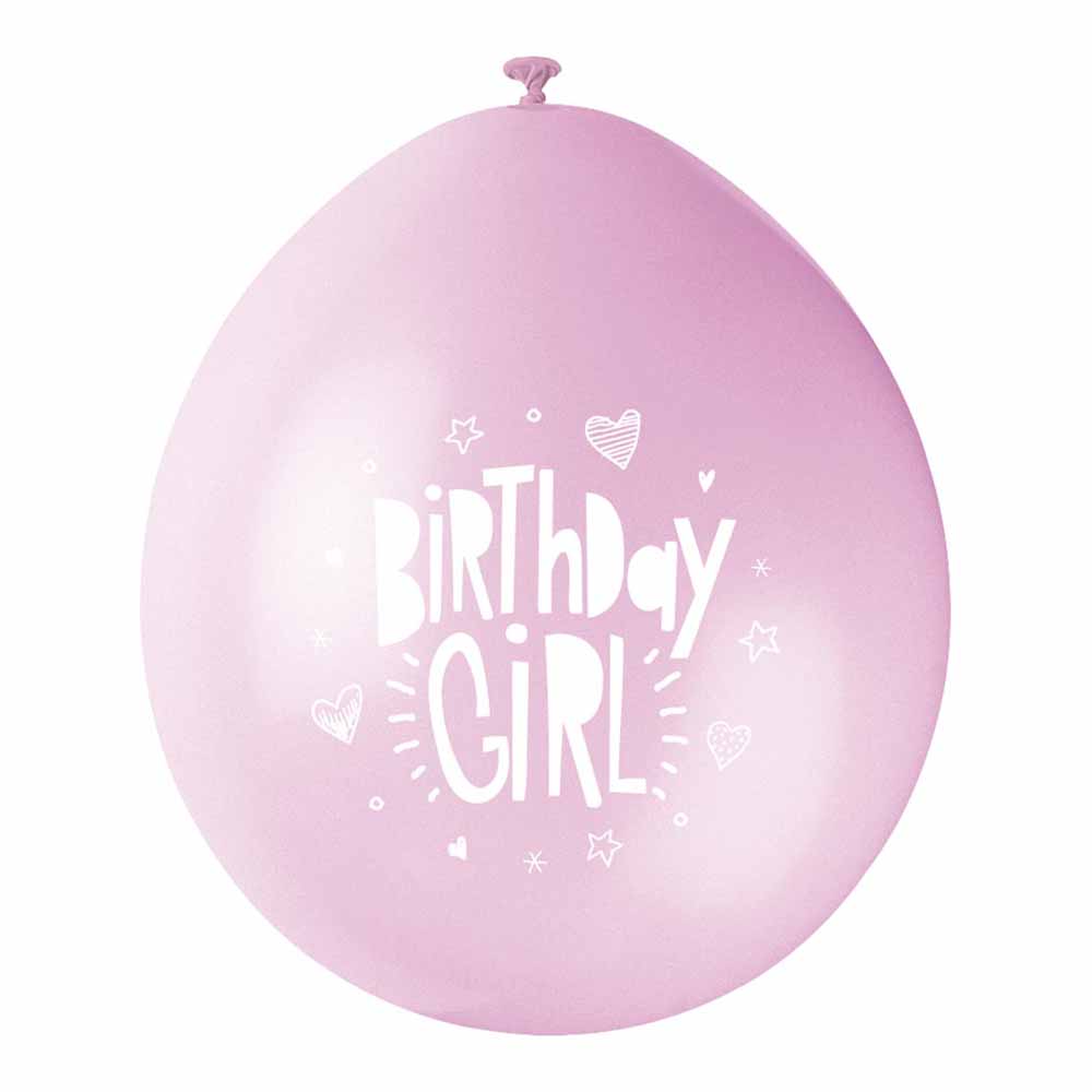 Wilko 9in Birthday Girl Balloons 10pk Image 2