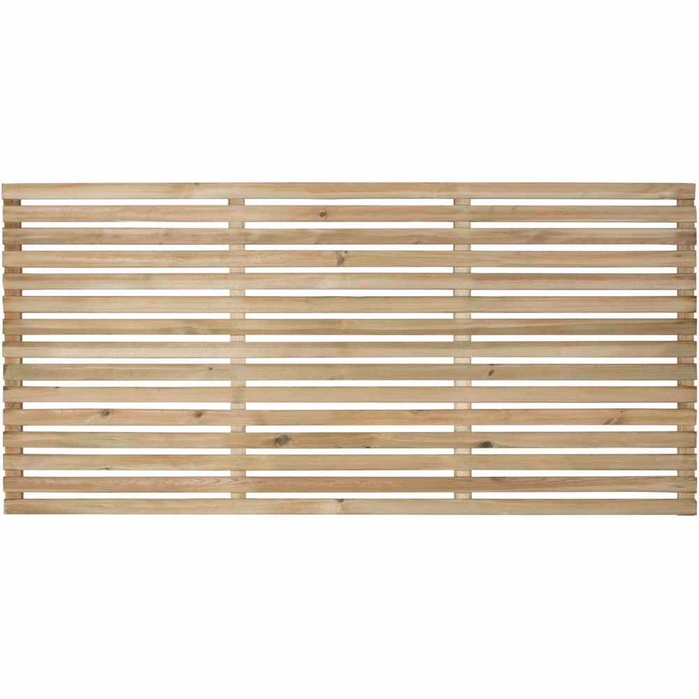 Forest Garden 6 x 3ft Pressure Treated Slatted Fence Panel Image 2