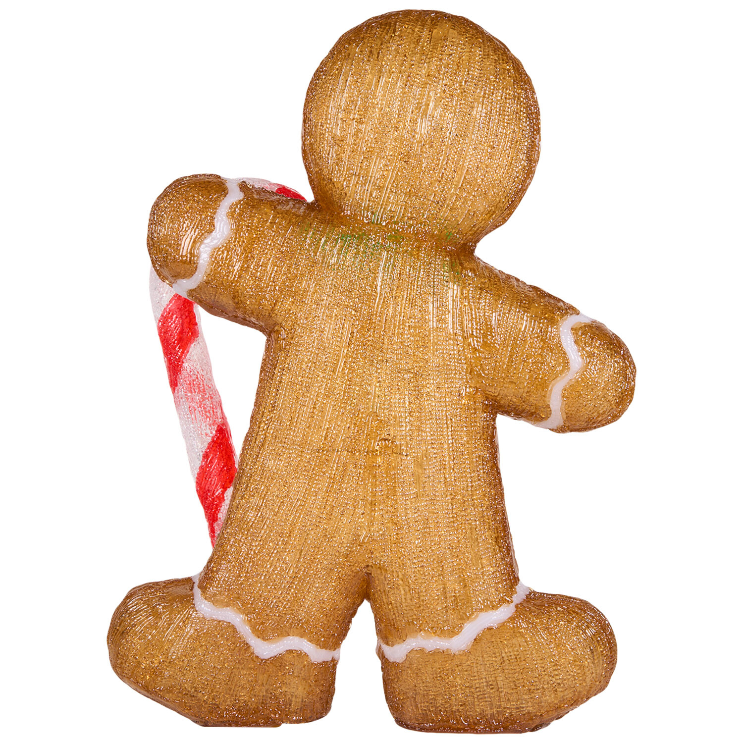 Acrylic Candy Cane Gingerbread Decoration Brown Image 3