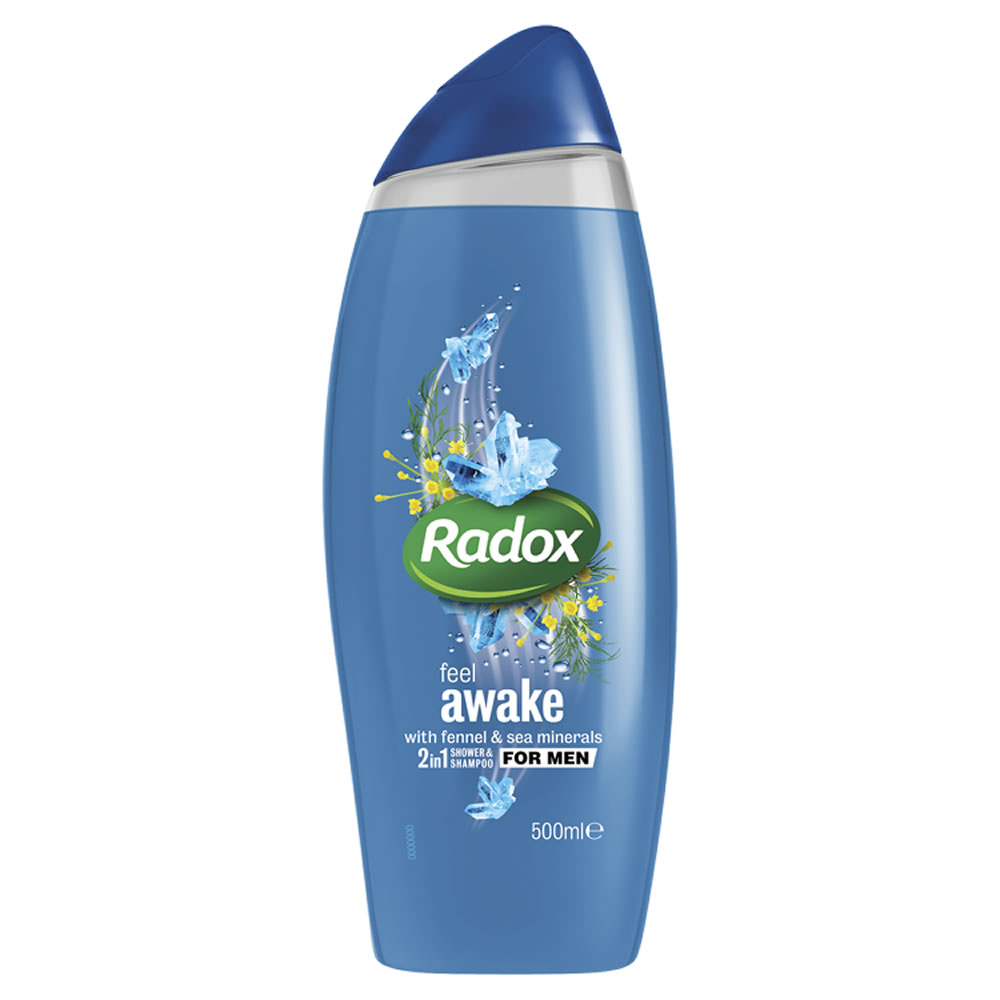 Radox Fennel and Sea Minerals 2 in 1 Shampoo and Shower Gel for Men 500ml Image