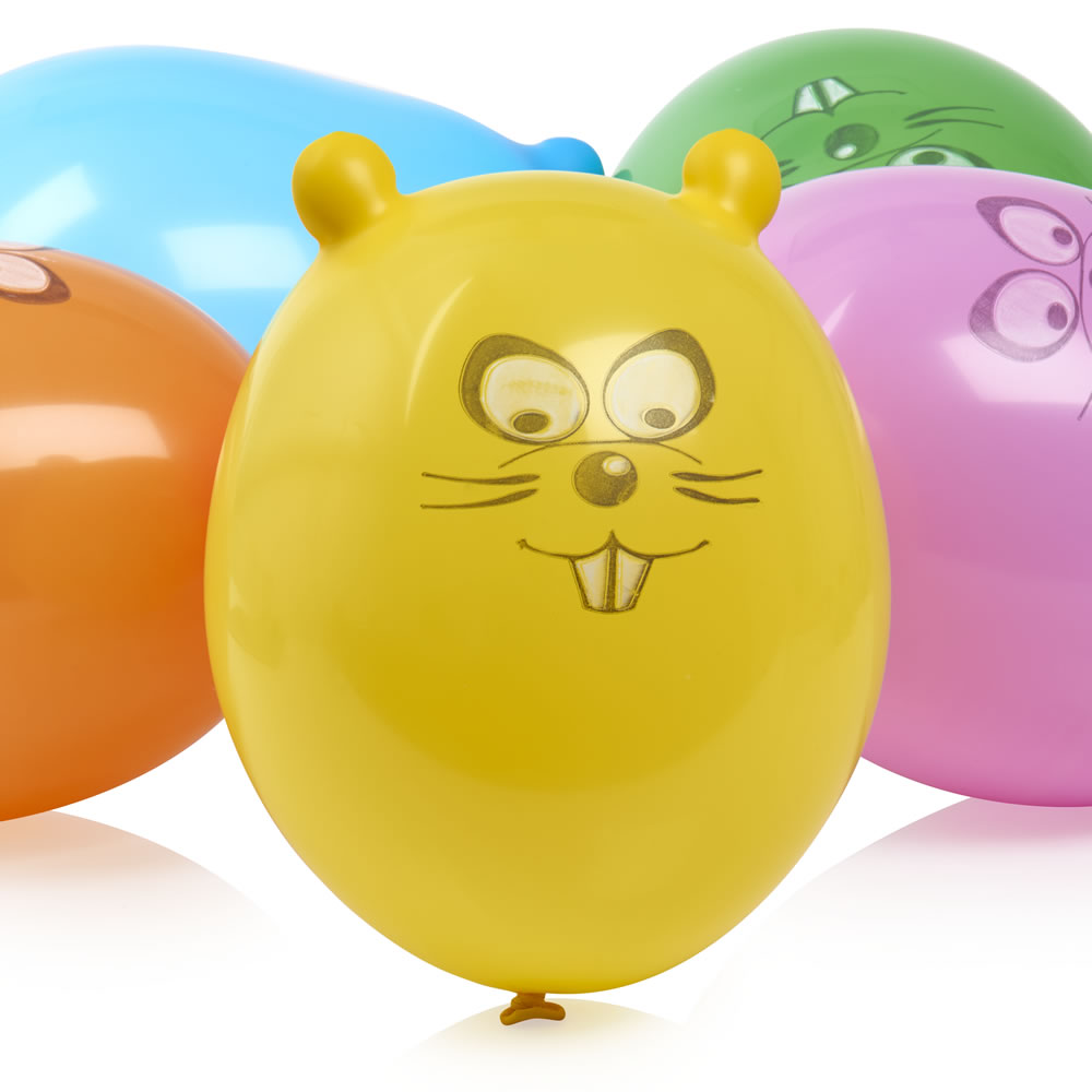 Wilko Assorted Colours Mouse Shaped Balloons 5 pack Image