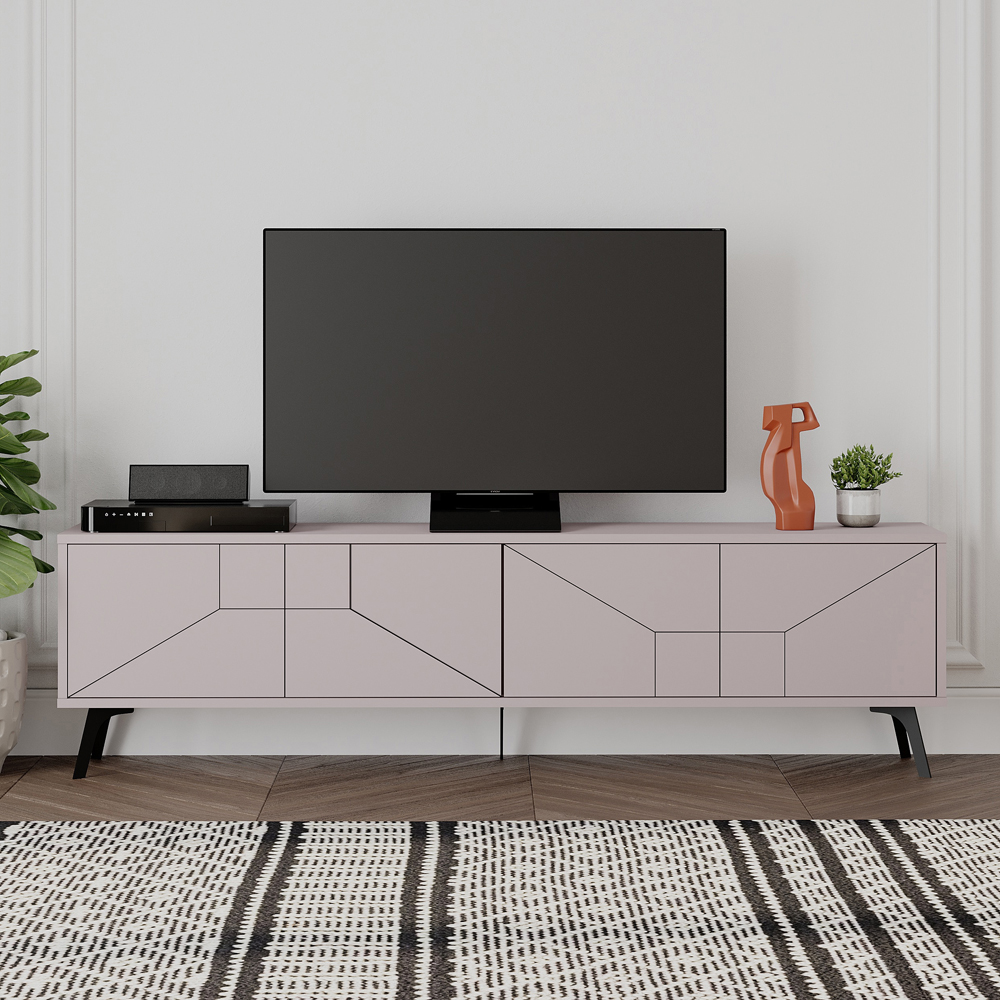 Decortie Dune 4 Door Mocha Grey TV Unit Image 3