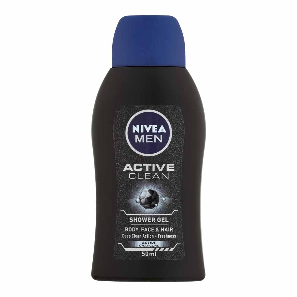 Nivea Men Active Clean Shower Gel 50ml Wilko