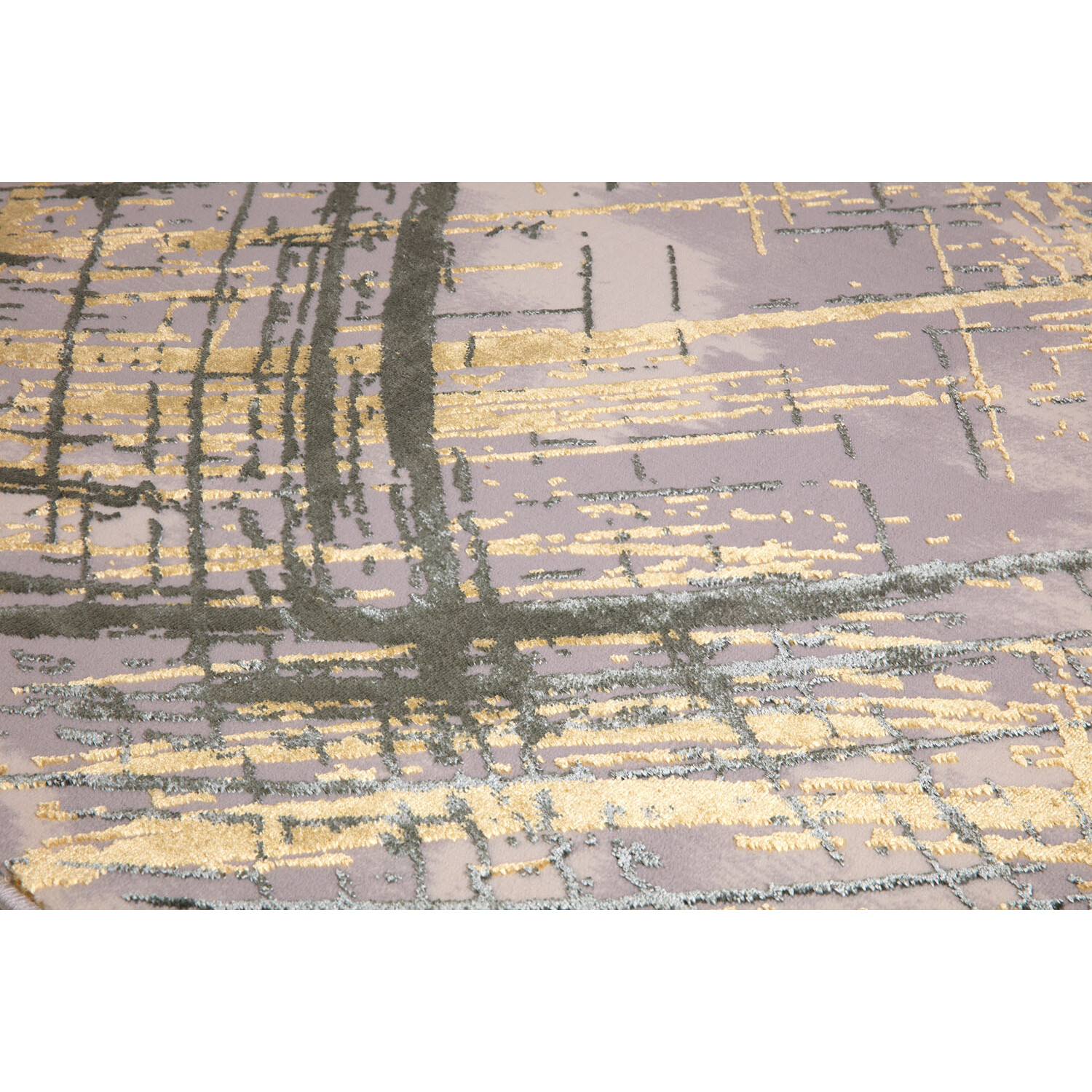 Silverabstrackt Rug Silver Diamond Abstract Rug 200 x 140cm | Wilko