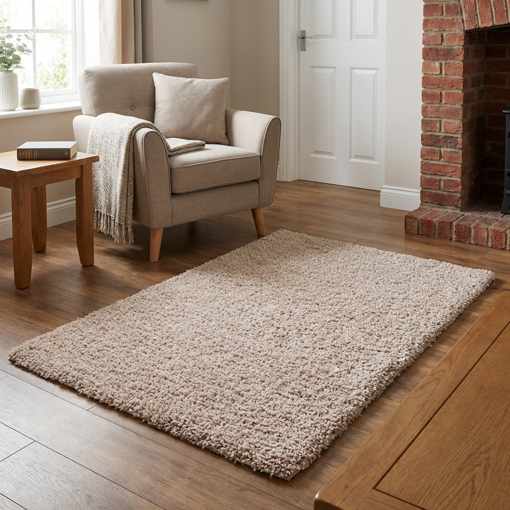 Kingston Textured Rug  - Champagne / 100cm Image 6