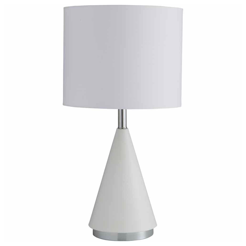 Wilko White Chrome Table Lamp Large Image 1