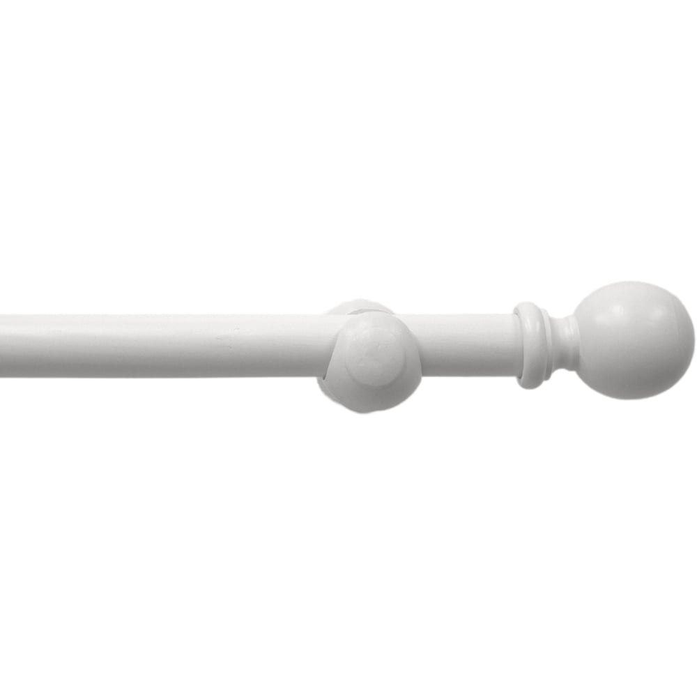 Caecus FX 120cm Wooden White Eyelet Curtain Pole Image 1