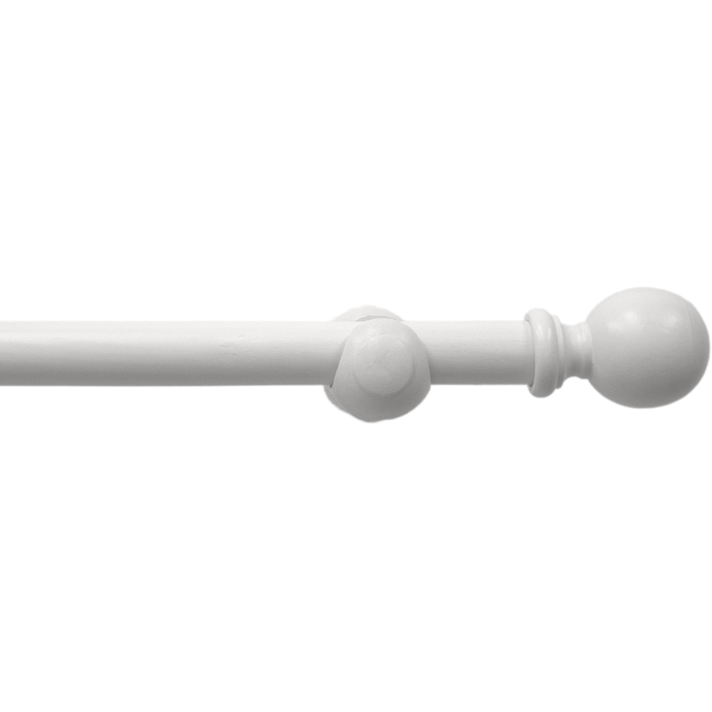 Caecus FX 240cm Wooden White Eyelet Curtain Pole Image 1