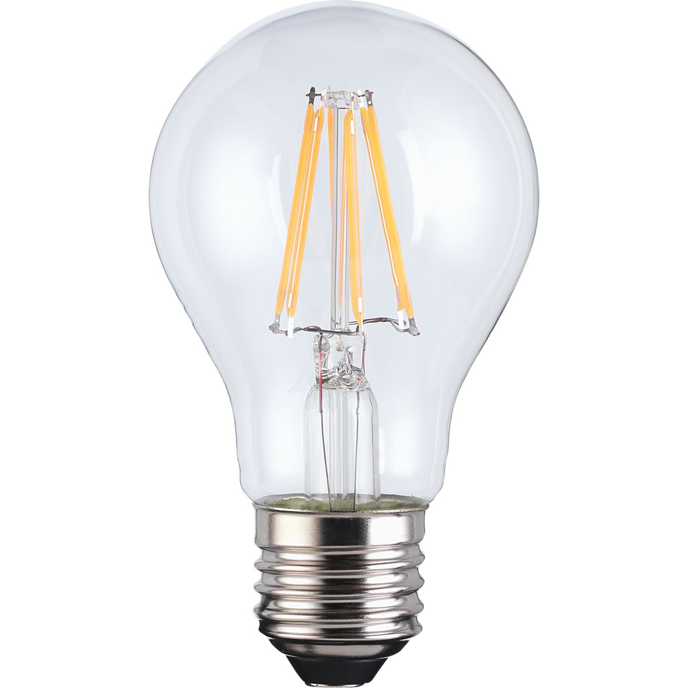 Wilko 1 pack Screw E27/ES LED 7W Clear 806 Lumens Filament Light Bulb Image 1