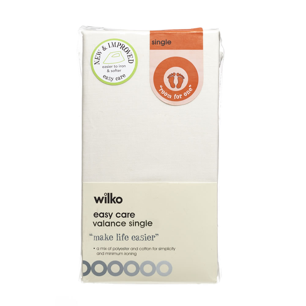 Wilko Easy Care Cream Single Valance Image 1