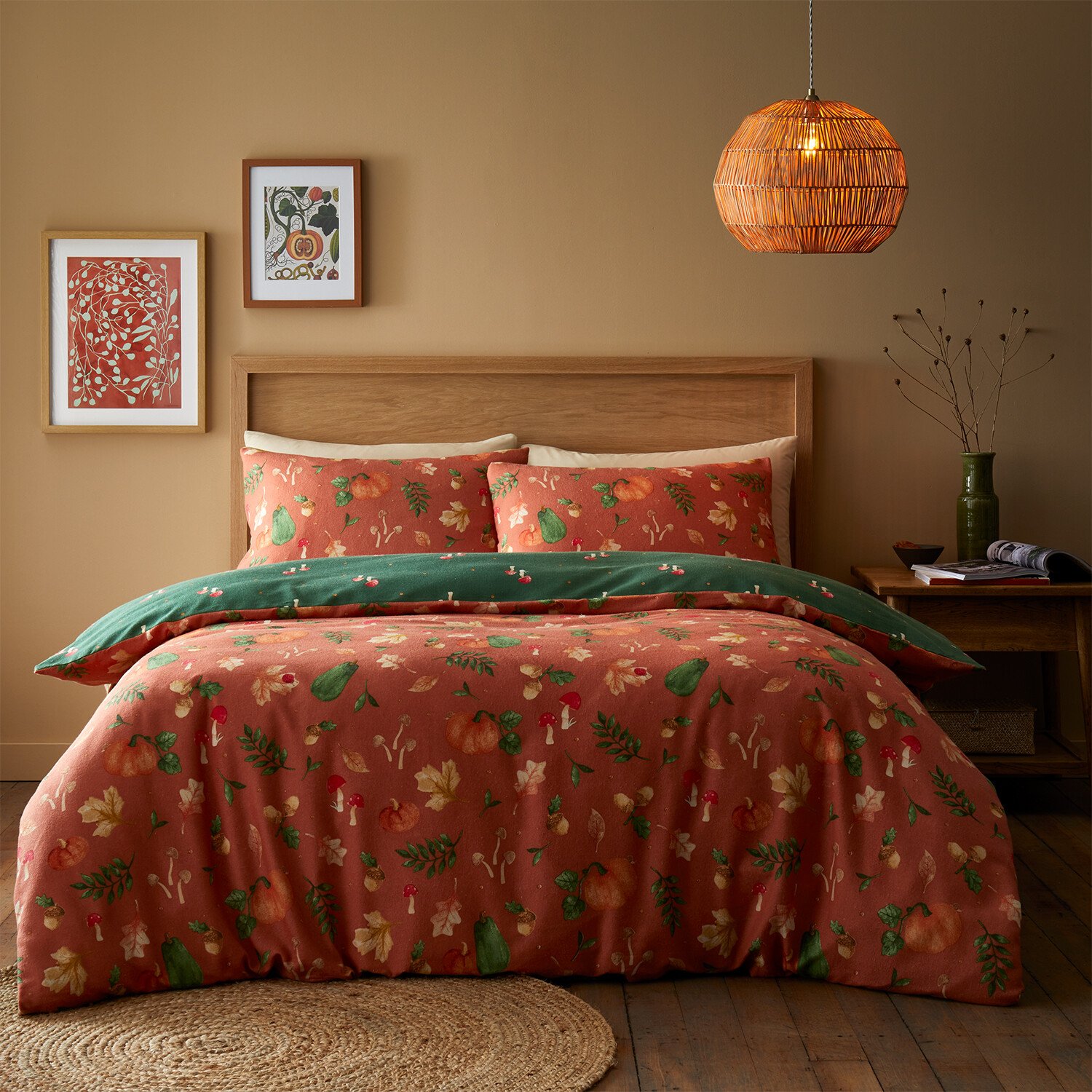 Pumpkin Harvest Duvet Set Rust King Image 1