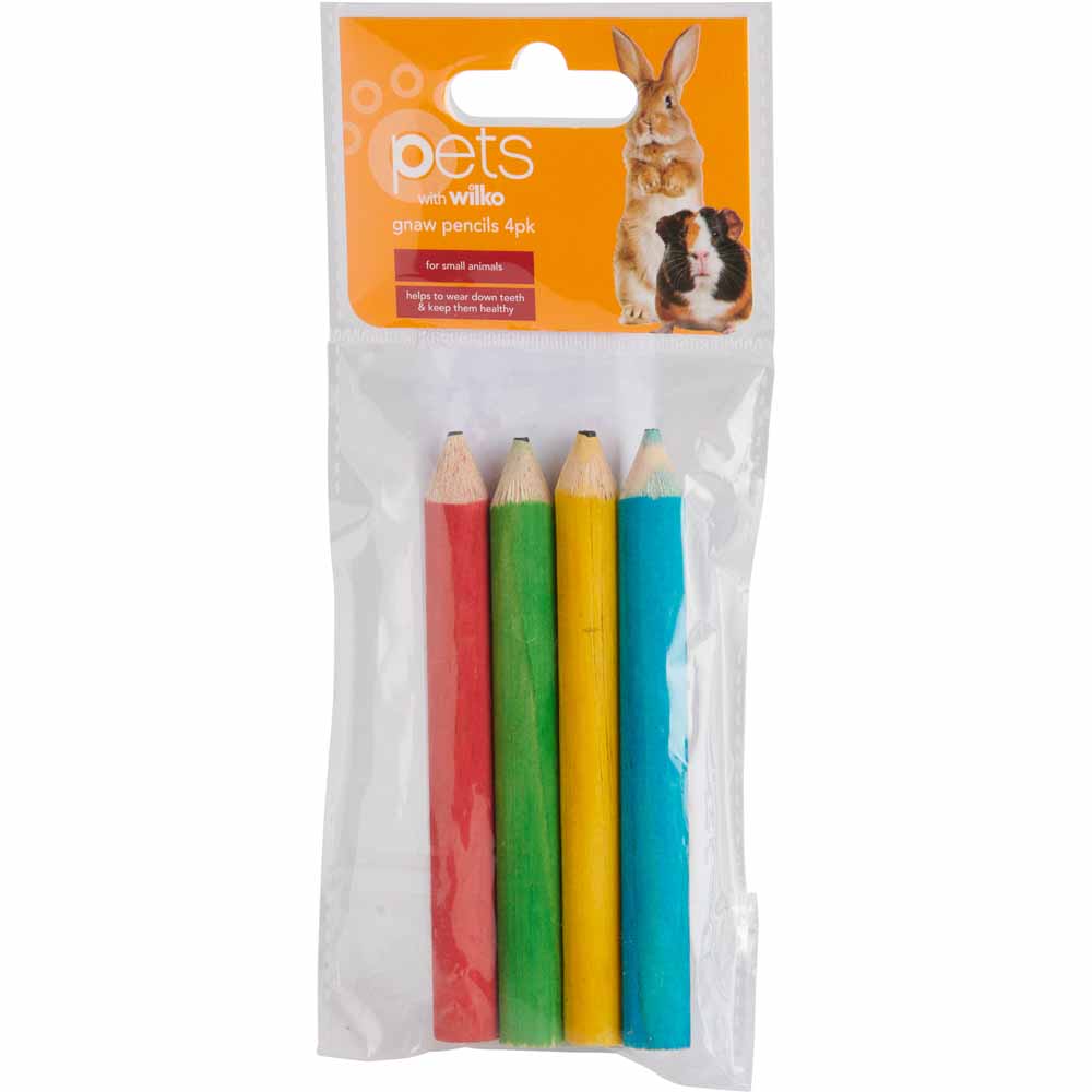 Wilko Small Animal Gnaw Pencils 4 Pack Image 1