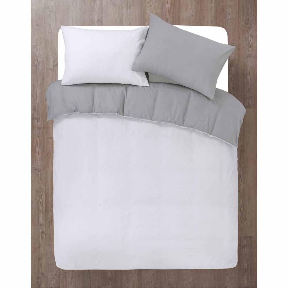 Wilko Grey Reversable Texure Print Duvet Set Double Wilko