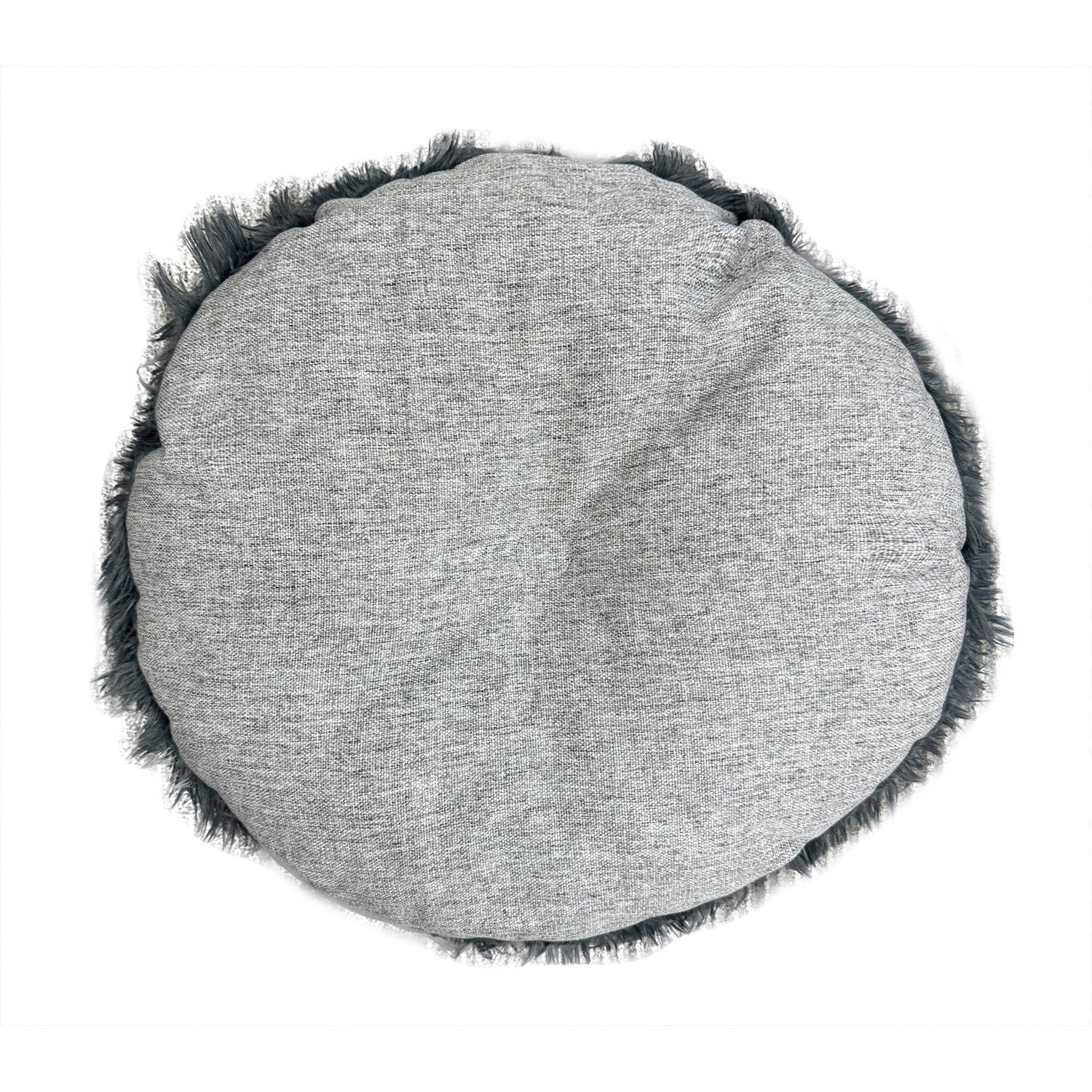 Round Hooded Pet Bed - Grey Image 5