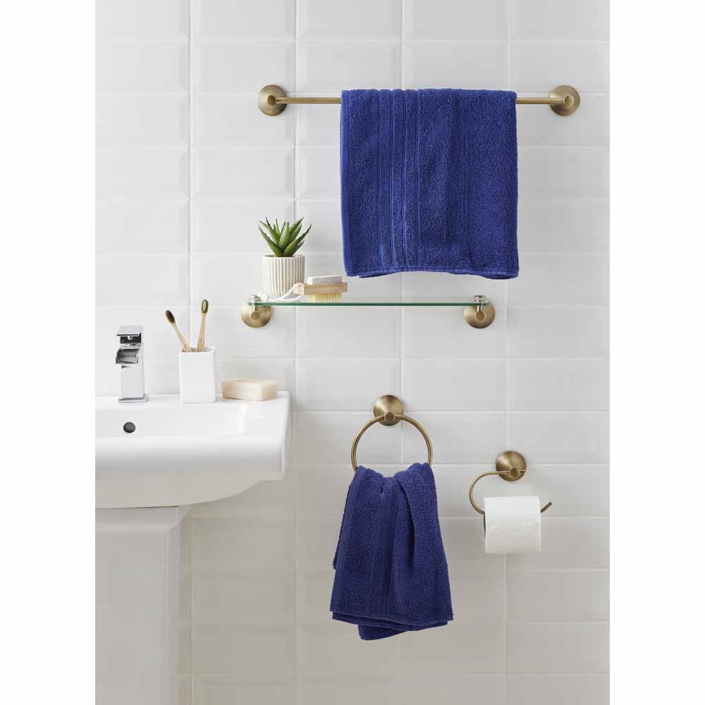 Wilko Glass Shelf Antique Brass Wilko