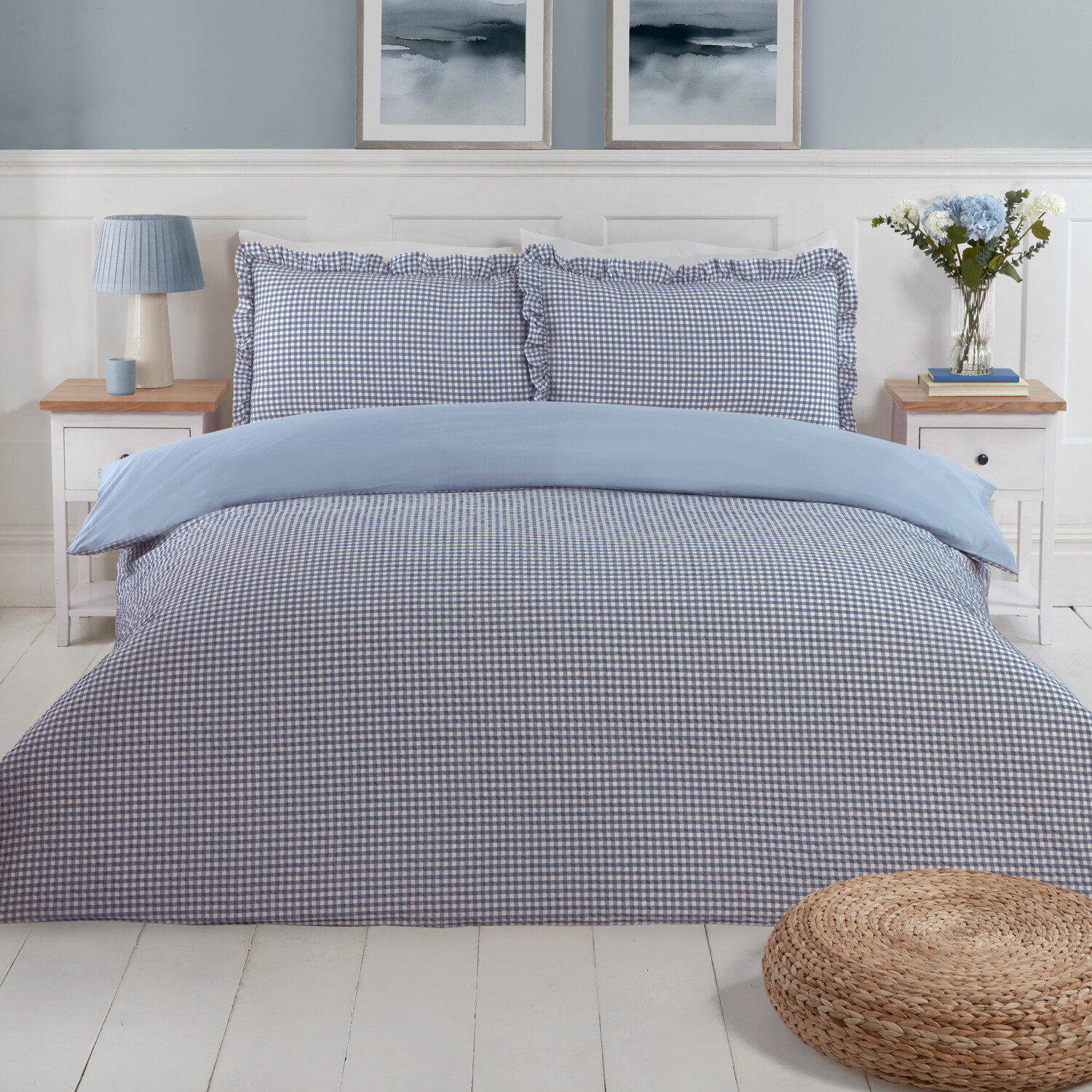 Josette Frill Duvet Set Blue Single Image 2