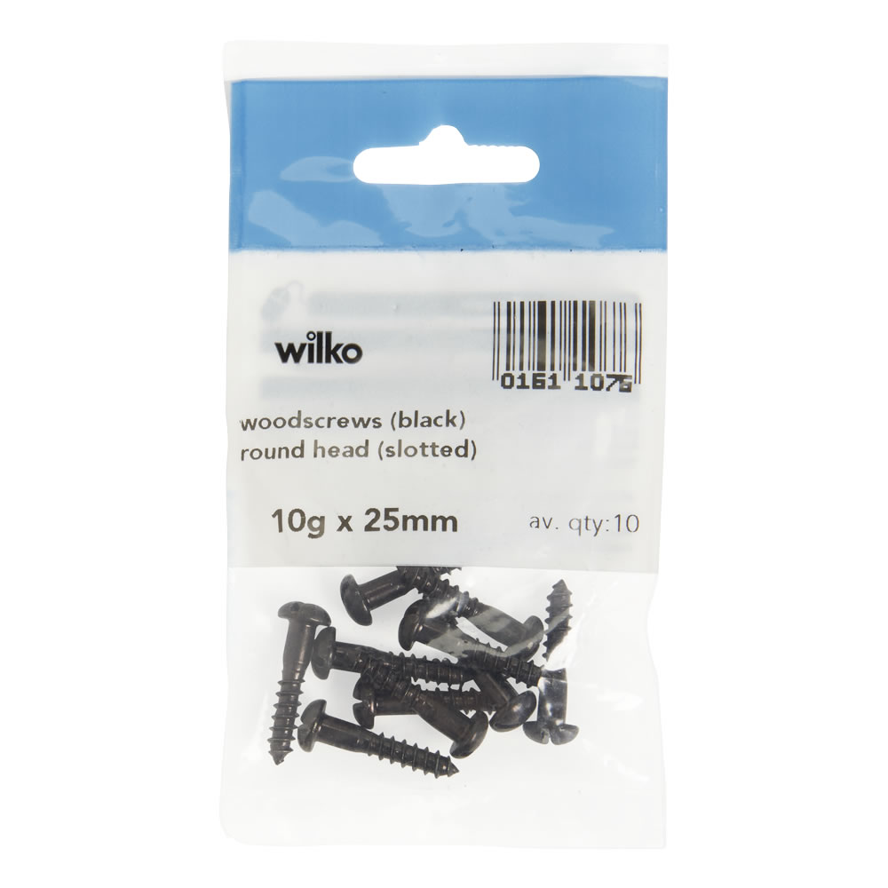 Wilko 25mm Round Head Slotted Wood Screws 10 Pack Image 2