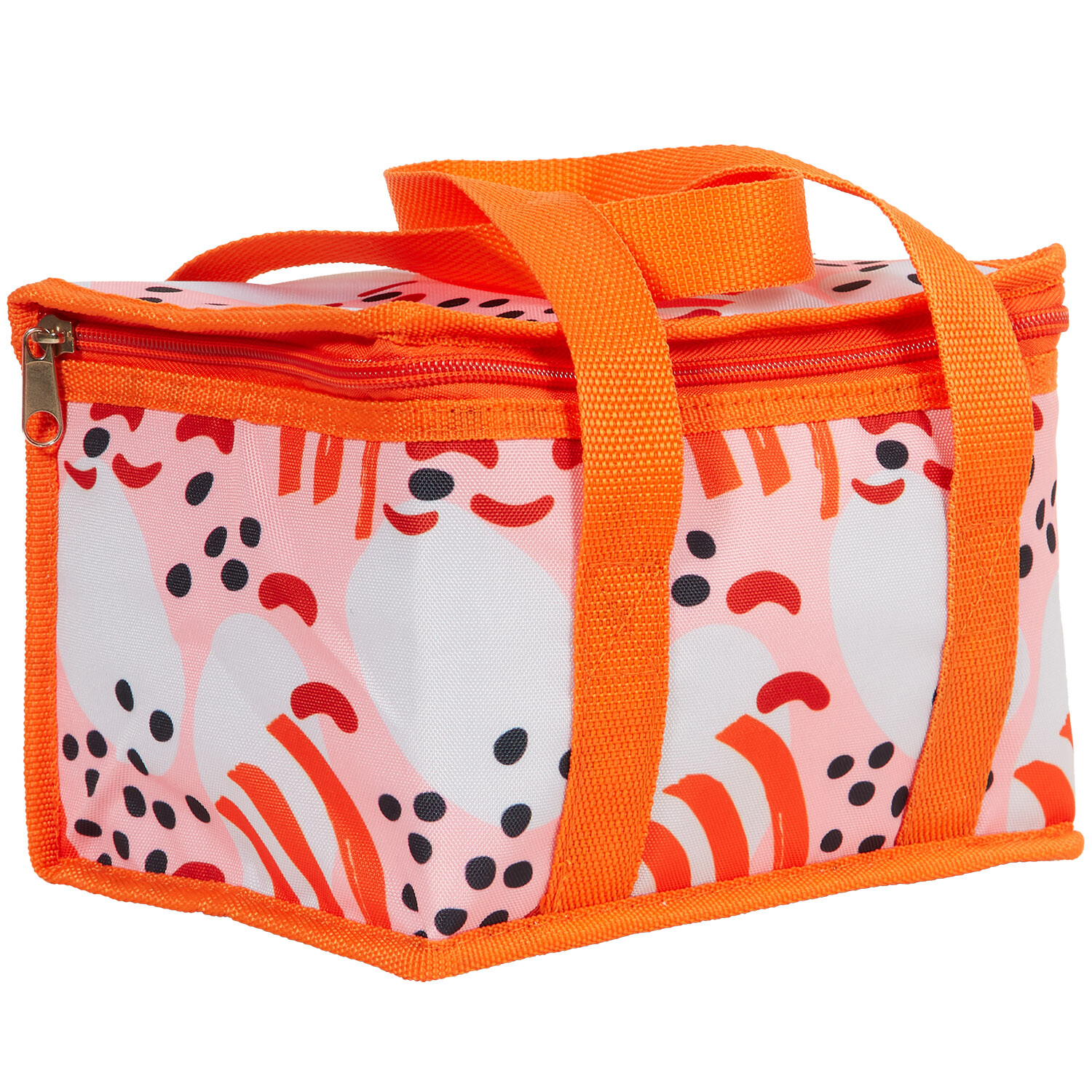 Bright Abstract Insulated Lunch Bag - Orange or Blue and Pink Image 2