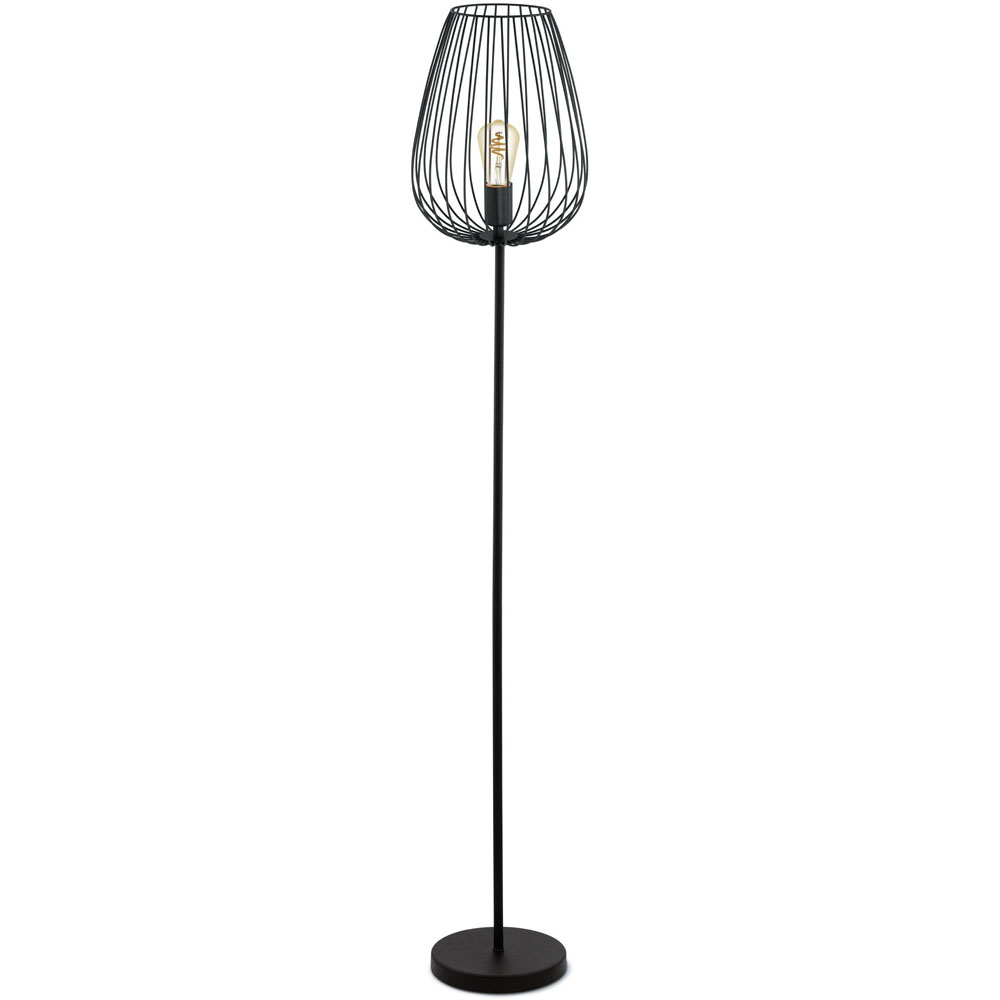 EGLO Newtown Black Caged Floor Lamp Image 1