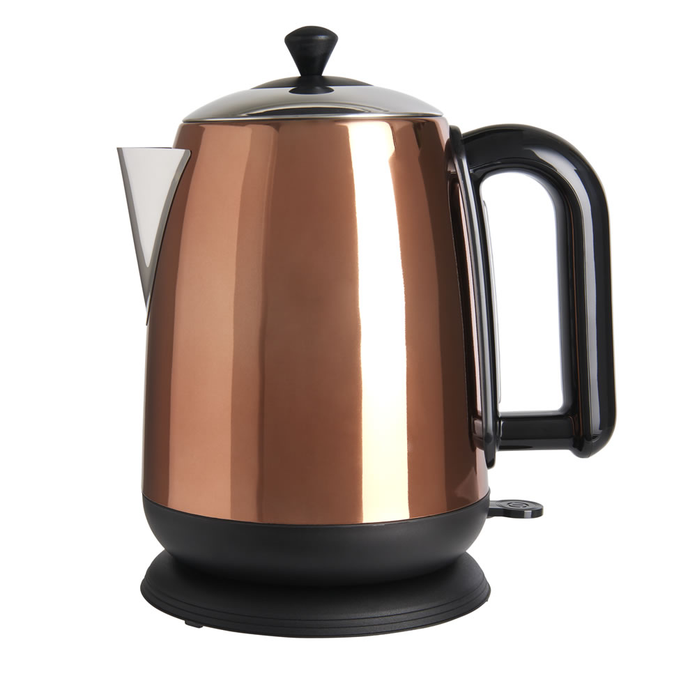 Wilko Copper Effect Cylinder Kettle 1.7L Wilko