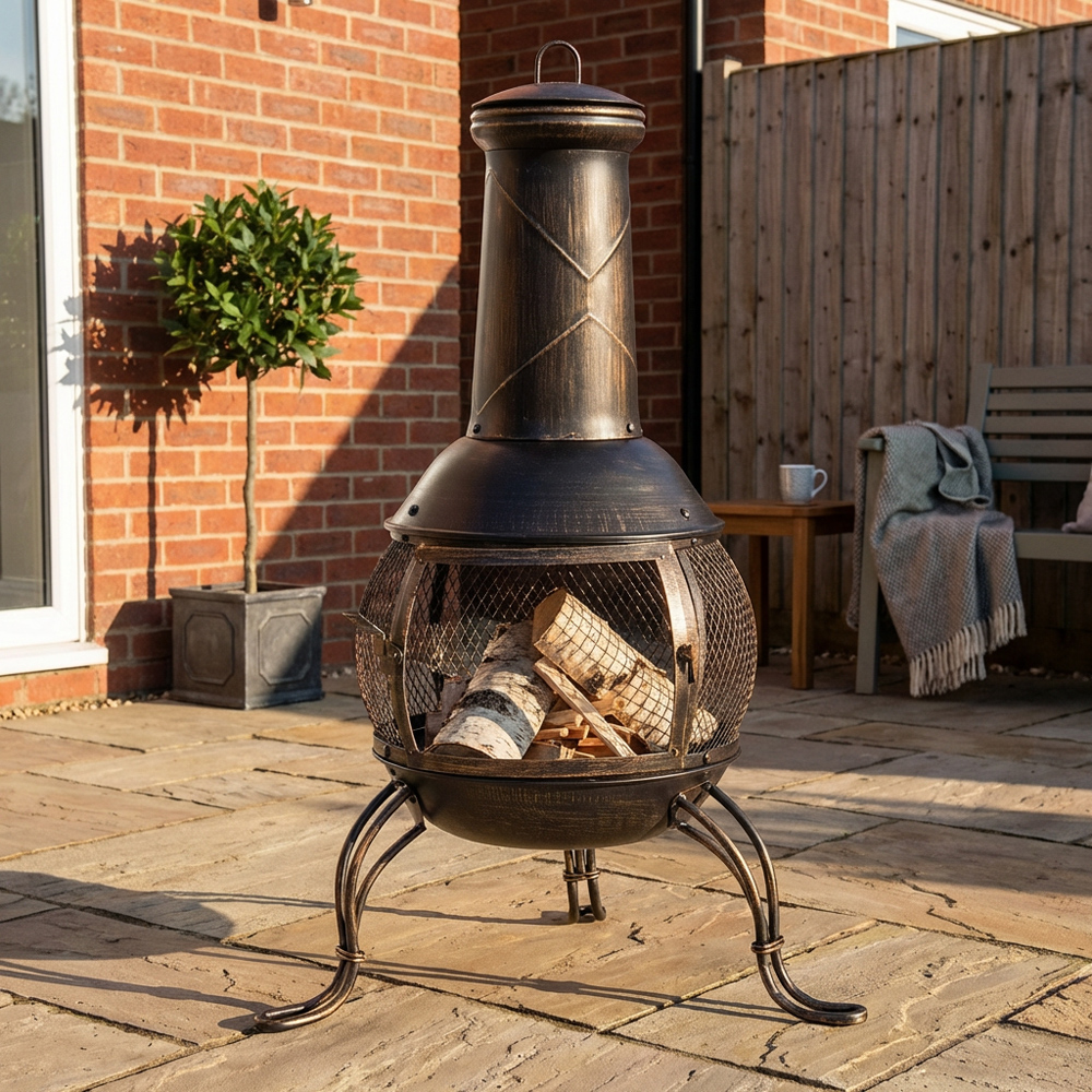 Steel Mesh Chimenea - Bronze Image 5