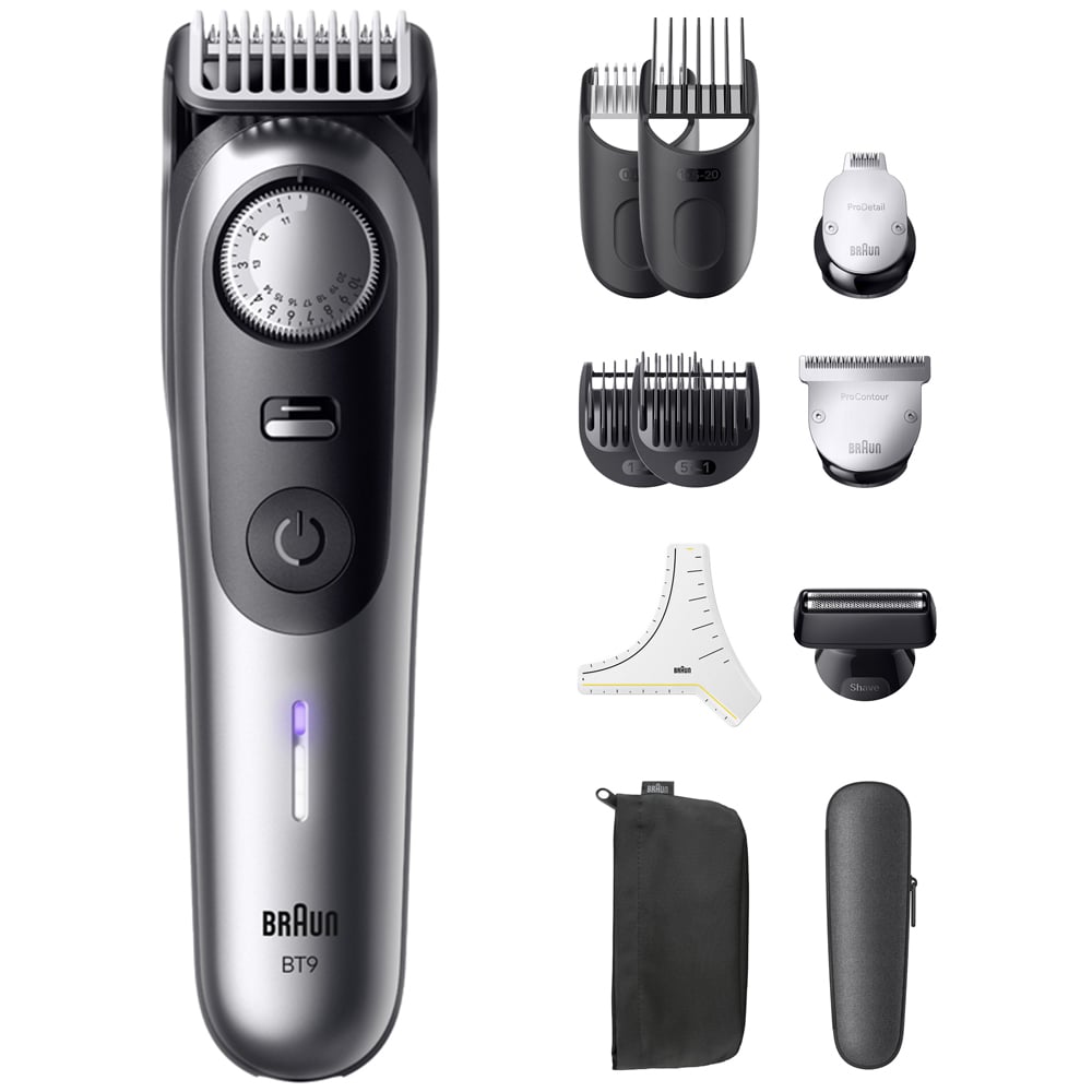 Braun Series 9 BT9560 Chrome ProBlade Beard Trimmer with 52 Lengths and 12 Barbering Tools Image 2