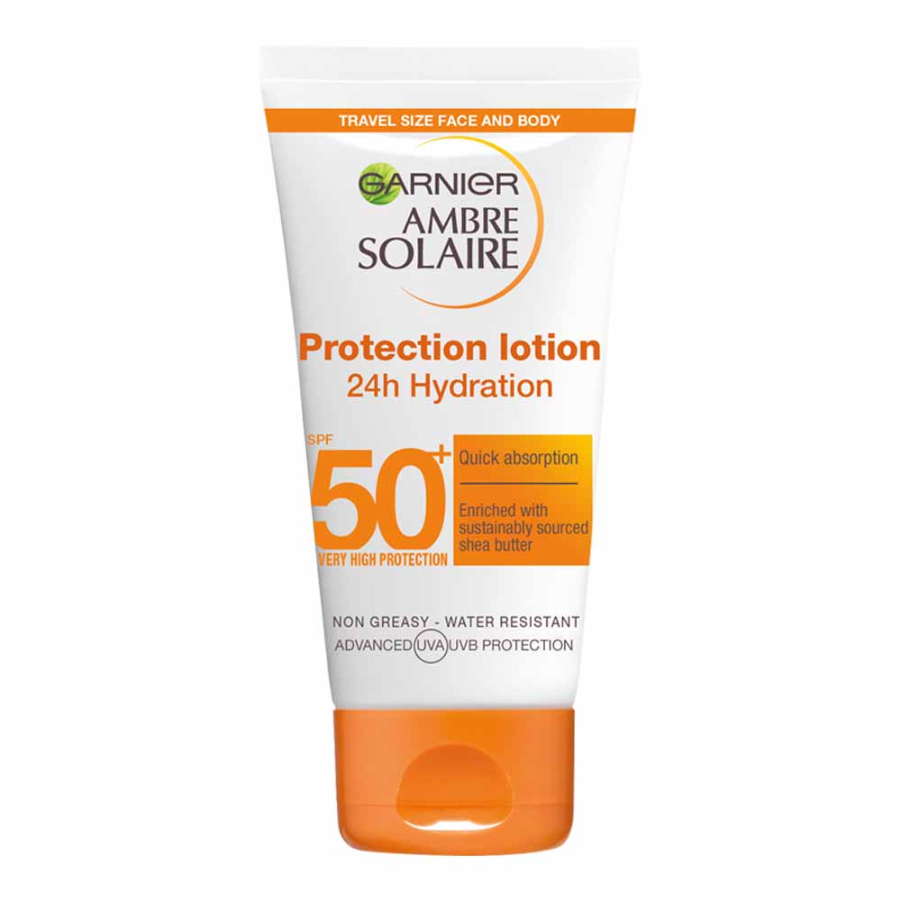 Garnier Ambre Solaire Hydra 24 Hour Protect Hydrating Protection Lotion SPF50 50ml Image 1