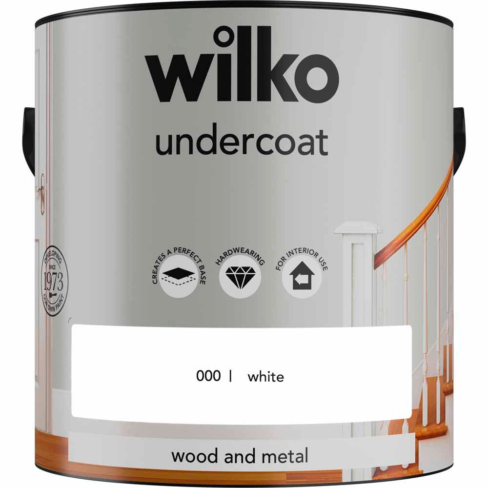 Wilko Wood and Metal White Undercoat Paint 2.5L Image 2